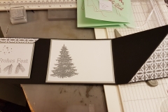 Weihnachtskarte Diagonal, schwarz-silbern, geöffnet